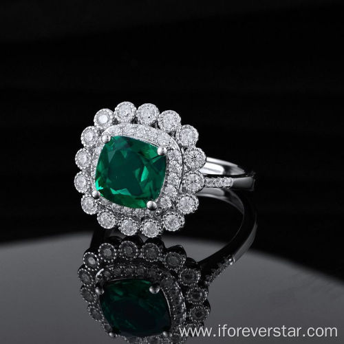 Engagement Wedding Fine Jewelry Lab Grown Emerald Rings